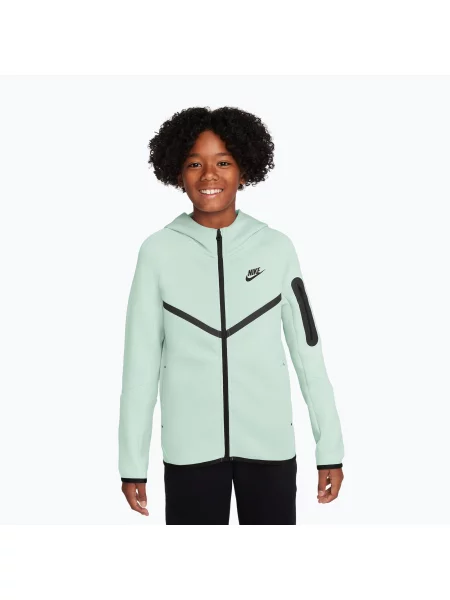 Gyerek pulóver Nike Sportswear Tech Fleece Full Zip barely green/black/black. Méret: fekete