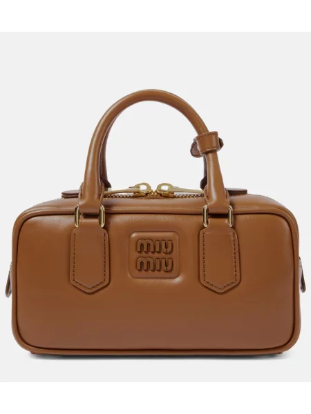 Geanta de piele Miu Miu din piele maro