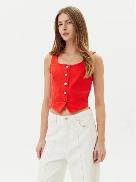 Vero Moda Vestă elegantă Wild Alinia roșu