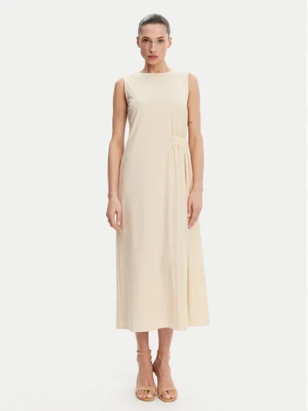 Weekend Max Mara Лятна рокля Tenebre Екрю бежово