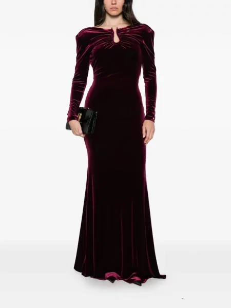 Rochie Nissa de catifea roșu