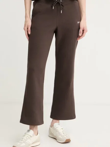 DKNY tepláky s bavlnou hnědé