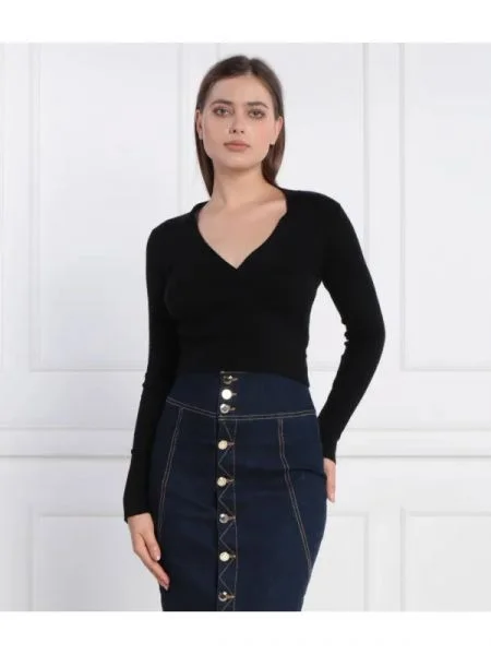 GUESS Blúz LS VN LUCIE fekete