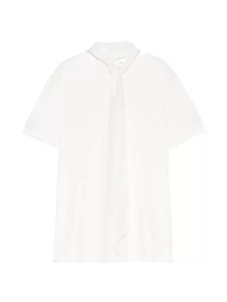 Scurt tricou Yeareast cu legături alb