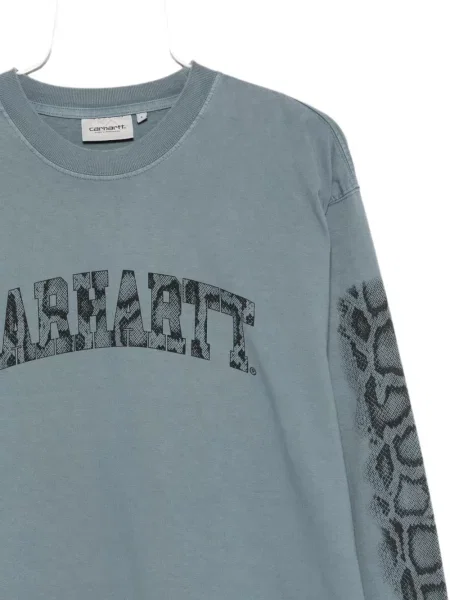 Тениска Carhartt Wip с кръгло деколте синьо