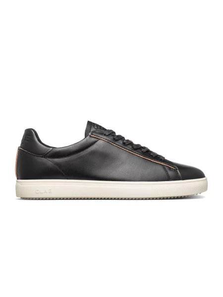 Clae Bradley Black Leather Raw Edge Mężczyźni Buty sportowe Clae Size: czarny