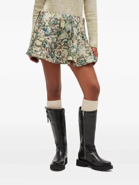 Fusta mini Ganni cu model floral din jacard
