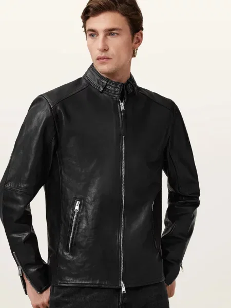 AllSaints geaca de piele CORA negru