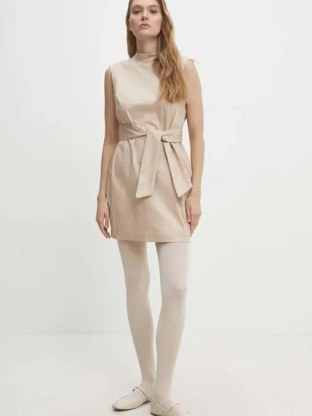 Šaty Answear Lab mini oversize béžová