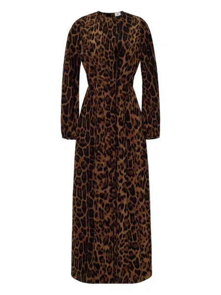 Rochie Adam Lippes cu imagine cu model leopard maro