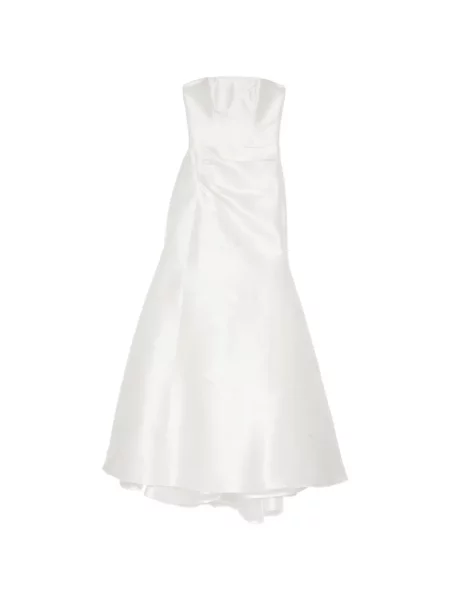 Rochie Isabel Sanchis cu volane fără bretele alb