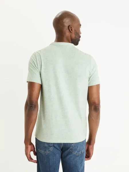 Póló Celio henley gallérral szürke