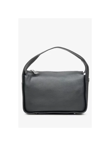 Кожаная сумка-багет Estro серая