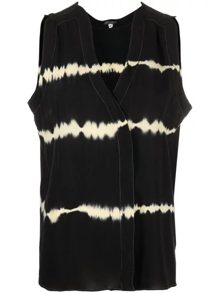 Top Giorgio Armani Pre-owned bez rukávů s potiskem s vázáním černý