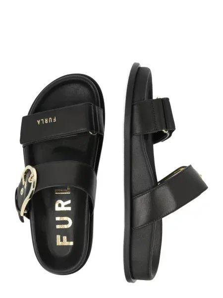 Furla De piele șlapi FURLA SOLEA negru