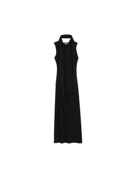 Maksi sukienka maxi Ami Paris z dżerseju czarna