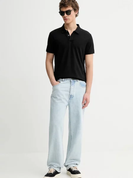 Calvin Klein polo gładki czarny