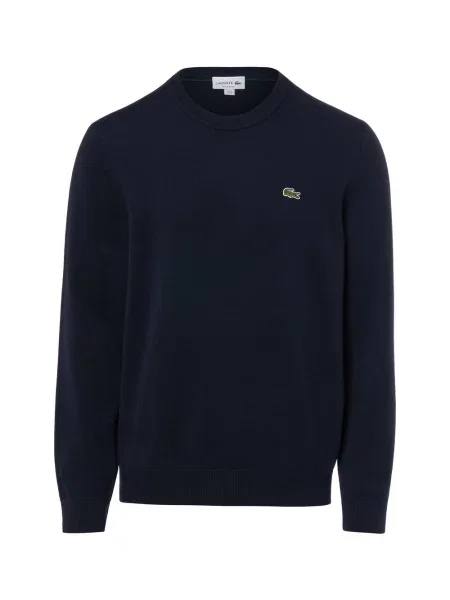 Sweter o kroju regular fit z mieszanki bawełny Lacoste niebieski