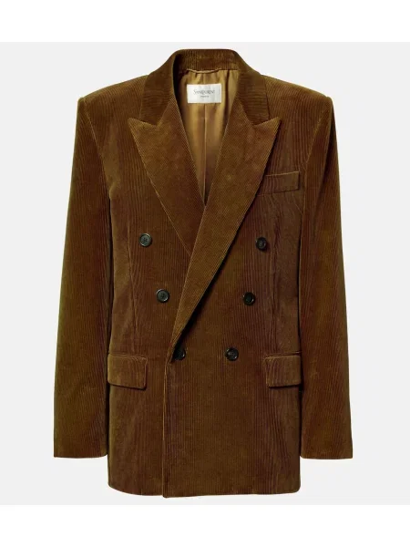 Sacou Saint Laurent de catifea cord maro