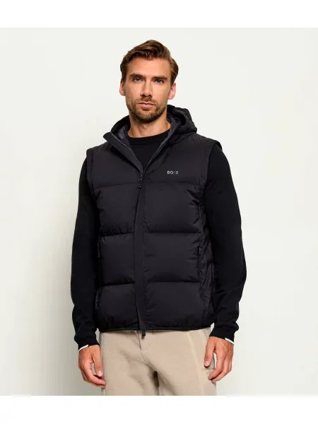 BOSS GREEN De puf vestă OW_Riplite negru