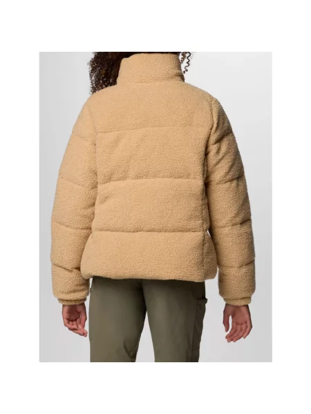 Columbia kurtka Puffect Sherpa zimowa oversize beżowy