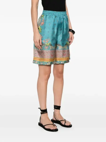 Szorty Pierre Louis Mascia w kwiatki z nadrukiem niebieskie