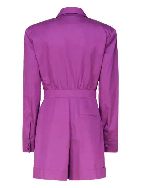 Kołnierzykowy kombinezon The Andamane plisowany z klapą różowy