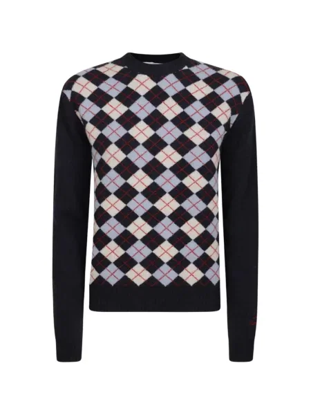 Pulover Giada Benincasa cu model argyle albastru
