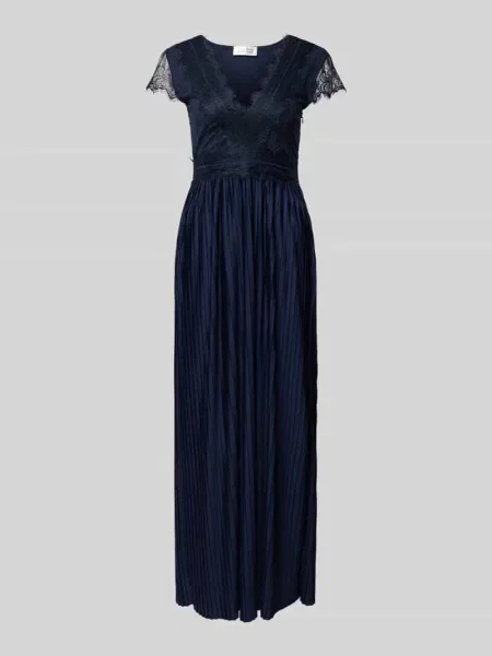 Sukienka wieczorowa o wyglądzie plisowania model Emelie' Guido Maria Kretschmer Woman granatowa