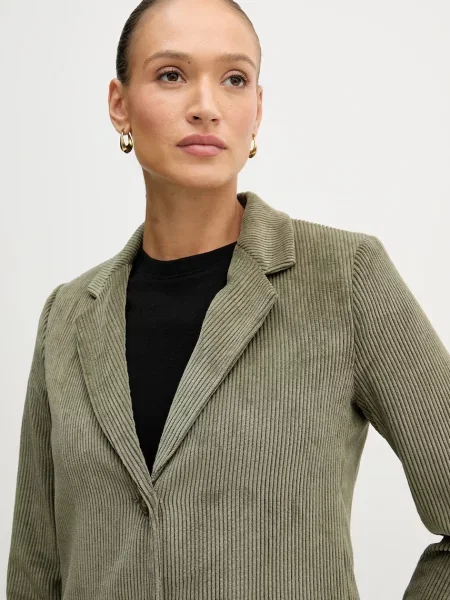 Вельветовий піджак United Colors of Benetton однобортний однотонний зелений