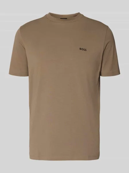 Regular Fit T-shirt z mieszanki bawełny model TEE' Boss beżowa