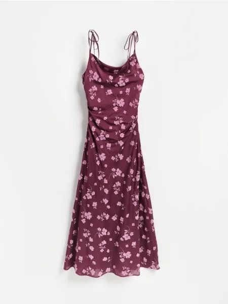 Reserved Rochie din amestec de lyocell violet-orhidee violet