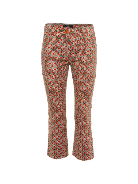 Decupat pantaloni Weekend Max Mara cu imagine cu imprimeu geometric portocaliu