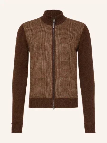 Hackett London Kardigan Z Mieszanki Materiałów braun zielony