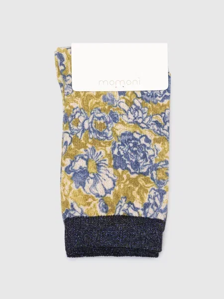 Шкарпетки в квітковий візерунок Momoni зелені