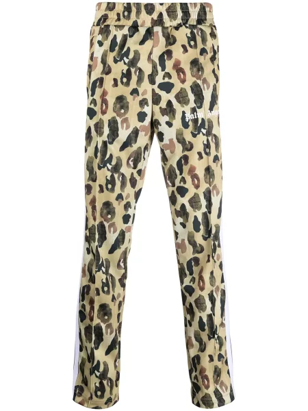 Pantaloni Palm Angels cu imagine cu model camuflaj alergare galben