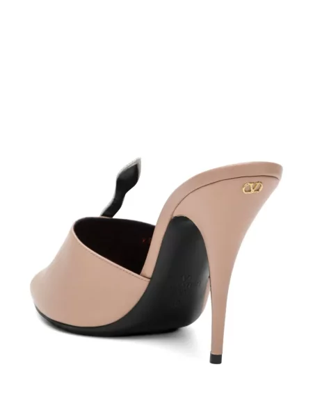 Sandale Valentino Garavani cu model piele de șarpe roz
