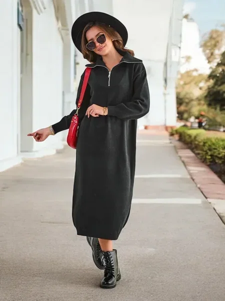 Rochie maxi Resti lungă de costum negru