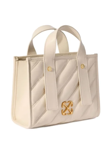 Geanta de piele Off-white din piele alb