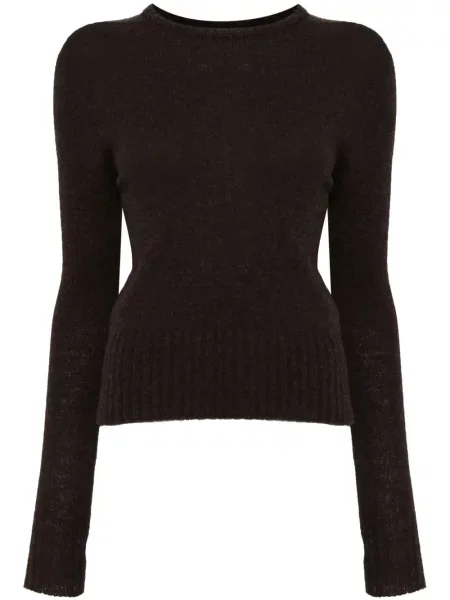 Pulover Lemaire cu decolteu rotund maro