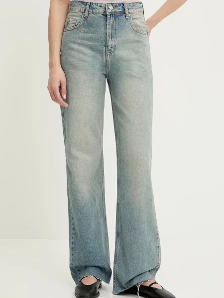 Дънки Answear Lab с висока талия синьо