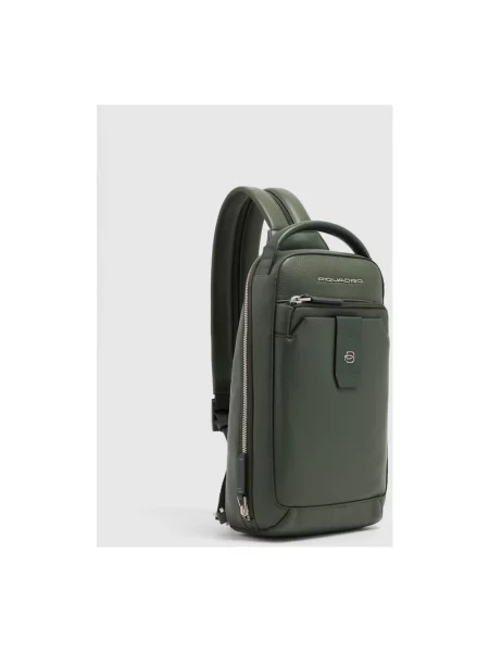 Torba crossbody Piquadro skórzana zielona