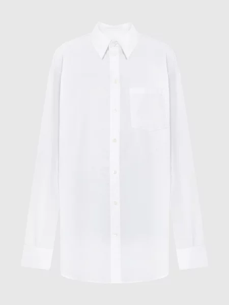 Сорочка з вишивкою монограми логотипа Helmut Lang біла