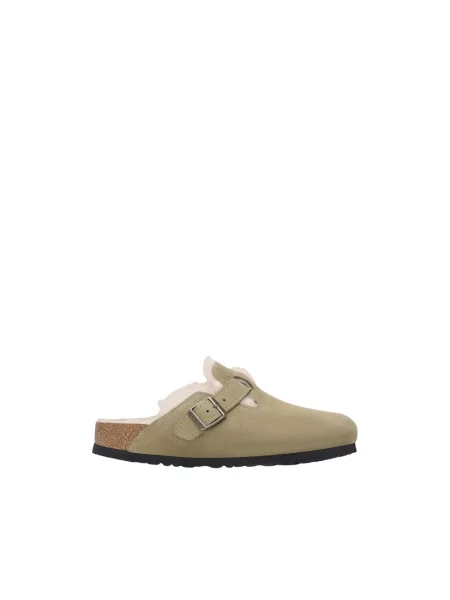 Klapki Birkenstock wełniane beżowe