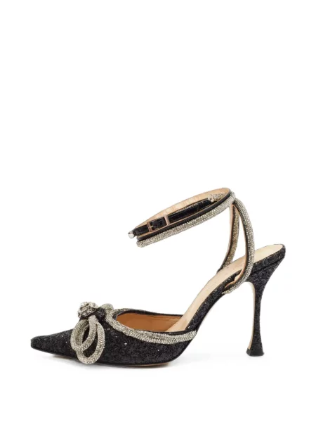 Pantofi cu toc Mach & Mach cu funde negru
