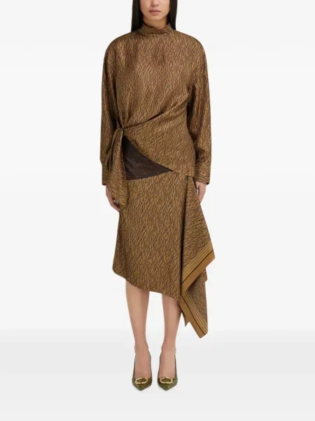 Cămașă Ferragamo de mătase maro