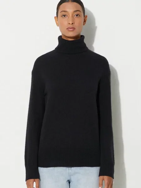 A.P.C. pulover de lână Pull Amal femei cu guler negru