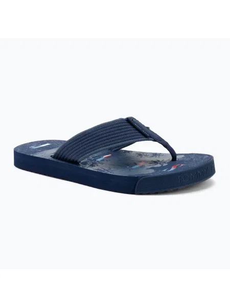 Papuci pentru bărbați Tommy Jeans Elevated Beach Sandal velvet blue albastru