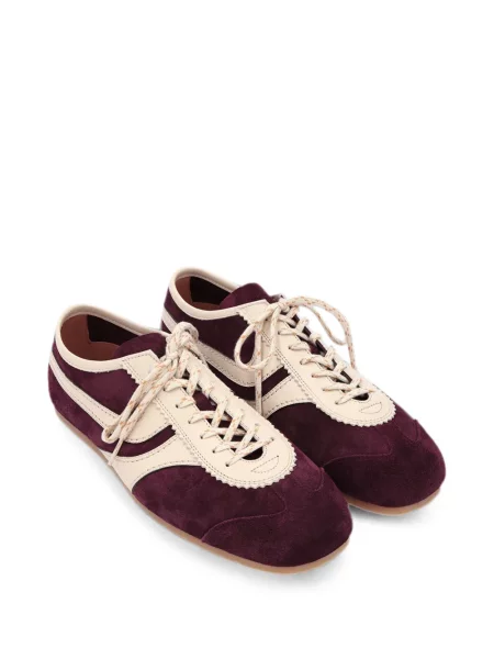 Sneakerși Dries Van Noten din piele de căprioară violet