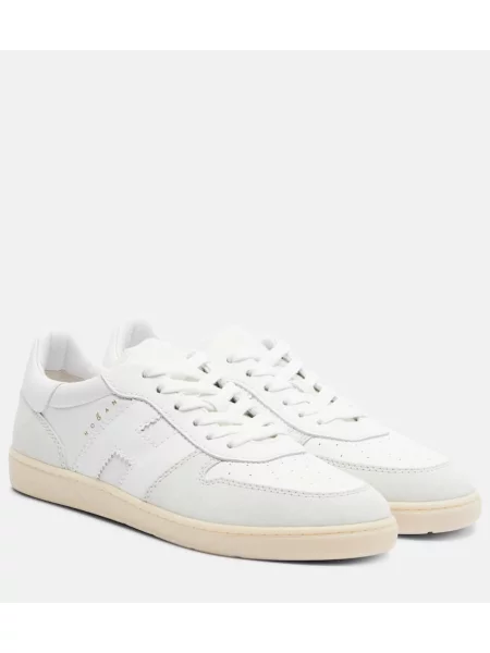 Sneakerși Hogan din piele de căprioară alb
